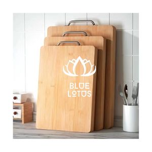 Tabla de cortar de bambú puro de primera calidad, excelente para preparar ensaladas y cortar charcutería, resistente al agua, utensilios de cocina sostenibles. - Product Image 1