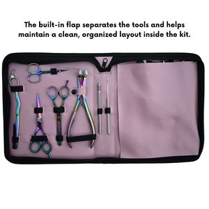 Professional Hair Extension Tool Kit with Micro Bead Crimping Plier Bead Remover Plier Keratin Bond <b>Cutter</b> Tape In Plier Loop - Product Image 4