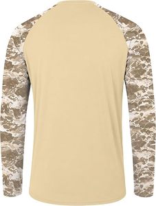 เสื้อแรชการ์ดแขนยาวแบบยูนิเซ็กซ์ สีฟ้าอ่อน ลายพรางที่แขน พิมพ์ลายด้วยความร้อน ป้องกันรังสียูวี เสื้อว่ายน้ำสำหรับผู้ใหญ่ UPF50 - Product Image 5