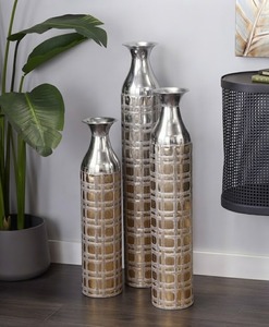 Antique Metal Flower <b>Vase</b> Vintage Decorative <b>Vases</b> For Artificial Flowers Home Office Table Centerpiece - Product Image 1