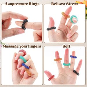 30-Piece Acupressure Sensory <b>Rings</b> Spiky Fidget <b>Spinners</b> for Teens and Adults Stress Relief Sensory Massager for Fingers - Product Image 3