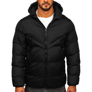 Blouson d'hiver pour homme en toile matelassée avec capuche, antibactérien, service OEM personnalisé, vente en gros 2025 - Product Image 1