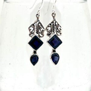 Boucles d'oreilles pendantes en Tanzanite, bijoux artisanaux en pierres précieuses, cadeau élégant pour femme, fournisseur en gros - Product Image 1