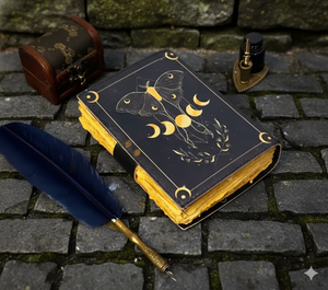 Carnet de notes vierge en cuir fait main vintage avec fermoir, journal des ombres, carnet de croquis, papier écologique - Product Image 2