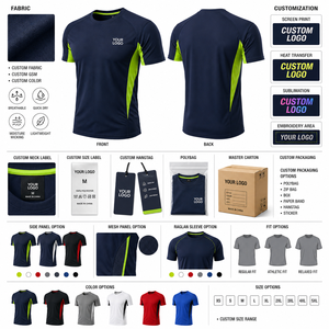 Men's Performance Gym Shirt Short Sleeve Quick Dry Breathable Moisture Wicking Lightweight Stretch Custom <b>Logo</b> - Product Image 2