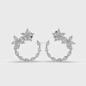Pendientes Cuadrados Hip Hop con Circonitas Cultivadas en Laboratorio, Acabado en Oro Blanco, Joyería de Lujo para Streetwear, Accesorio de Moda para Hombres y Mujeres, Tendencia para Fiestas - Product Image 1
