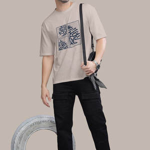 Camiseta estampada cómoda de alta calidad, camiseta gráfica de ajuste holgado de primera calidad, 100% algodón, colección de verano para hombre - Product Image 5