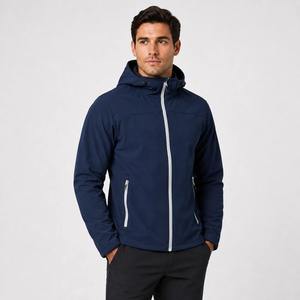 Chaqueta de Trabajo Impermeable Azul de Poliéster Softshell con Capucha y Cremallera, Ligera, Cortavientos, para Exteriores, Certificada CE para Hombre - Product Image 2