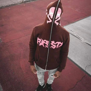 Mens Light Grey Zip Up <b>Hoodie</b> <b>Plain</b> Hooded Sweatshirt Full Zip Casual Streetwear Jacket - Product Image 3