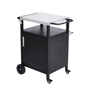 Carrello da Cucina in Acciaio Inossidabile con Ampio Spazio di Stoccaggio per Grigliate all'Aperto - Product Image 1