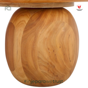 Mid-Century <b>Round</b> Solid Teak Coffee <b>Table</b> Handmade Jepara Wood Organic Living Room Furniture Natural Accent <b>Table</b> for Cozy - Product Image 3