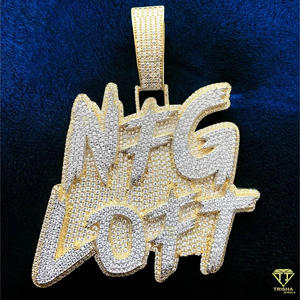 Colgante de Lujo con Placa de Identificación '1031 LOUI' con Cadena Hip Hop Iced Out y Joyería de Diamantes Moissanita - Product Image 2