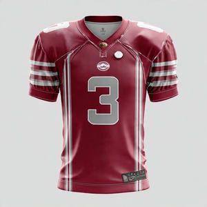 เสื้อฟุตบอลอเมริกันคอกว้าง แขนสั้น สำหรับฝึกซ้อม ผู้ชาย ผ้าโพลีเอสเตอร์ 100% เสื้อเจอร์ซีย์อเมริกันฟุตบอล - Product Image 3