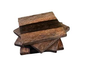 ชุดรองแก้วทำจากเรซินไม้เรซินอีพ็อกซี่ทรงกลมฐานสี่เหลี่ยม - Product Image 1