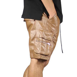 Pantalones Cortos de Cuero Vacuno Nuevos, Color Naranja Sólido, Estilo Urbano, Calidad Premium, Impermeables, Resistentes al Viento, de Secado Rápido para Hombre - Product Image 4