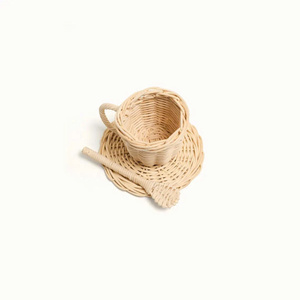 [2026 Design] <b>Teapot</b> and Cups for Playroom & Home Decor Decorative Handmade Rattan Tea <b>Set</b> for Kids - Product Image 4