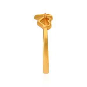 Anillo de Oro Linear Love, Anillo de Moda Chapado en Oro con Doble Corazón y Banda Abierta, Joyería Elegante para Mujer - Product Image 4