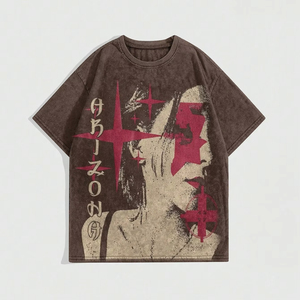 เสื้อยืดคอตตอนทรงหลวมโอเวอร์ไซส์สำหรับผู้ชาย ขายส่ง แบบไหล่ตก ล้างสีแบบแอซิดวอชและสโตนวอช พิมพ์ลายสกรีนและพิมพ์ลายแบบ DTG ตามสั่ง - Product Image 4