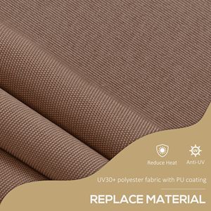 Tenda da Sole Retrattile Manuale 3x1,2m Resistente ai Raggi UV, Senza Viti, per Finestra o Porta, Colore Caffè - Product Image 6