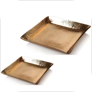 Bandeja Redonda de Metal para Postres, Bandeja Especial de Metal para el Ramadán, Portavasos de Metal para Café y Té, Bandeja de Metal para Servir Alimentos, Frutas y Verduras, Bandejas Decorativas - Product Image 6