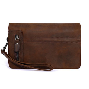 Bolso de mano de cuero genuino con elegante artesanía, organizador compacto y diseño de cierre seguro para bodas, viajes y negocios. - Product Image 5