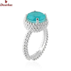 Anillos elegantes hechos a mano en plata de ley 925 con piedra de cuarzo prehnita doble, texturizados, ajustables, disponibles en stock. - Product Image 2