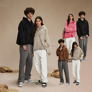 Fabricant de sweats à capuche Streetwear personnalisé 450 grammes de mélanges de coton singe lavé sweats à capuche femmes hommes sweats à capuche - Product Image 2