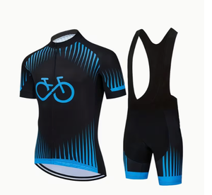 Ensemble de vêtements de cyclisme respirants pour hommes, maillot de vélo de route avec short rembourré haute densité et poche de rangement - Product Image 6
