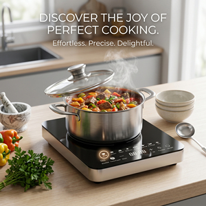 Infrared Cooker 1500W Single Burner Touch Control Ceramic Surface Countertop Electric <b>Stove</b> Timer Multi-Function Class Energy - Product Image 3