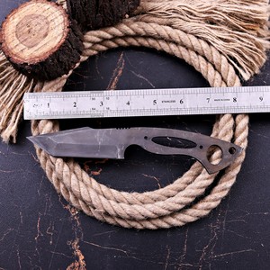Lame vierge en acier à haute teneur en carbone, style Tanto, ergonomique, avec emmanchement pour les doigts, pour fabrication de couteaux DIY, composant direct usine pour fabricants de couteaux - Product Image 3