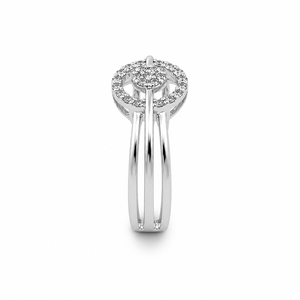 925 Sterling Silver Women's <b>Circle</b> Halo Cluster <b>Ring</b> with Cubic Zirconia Multi Band Modern Elegant High Polish Finish Daily Wear - Product Image 3