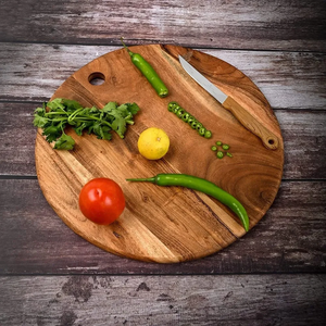 Tabla de Cortar Redonda de Madera de la Mejor Calidad con Ranura para Jugo, Antideslizante, para Uso Doméstico y en Restaurantes - Product Image 5