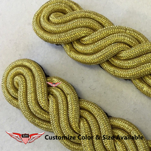 KEW Mylar Thread Light Yellow <b>Braided</b> Eco-Friendly Vintage Embroidered Epaulettes Luxury Durable Shoulder Board <b>Accessory</b> - Product Image 2