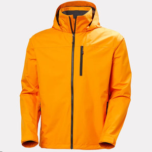 Chaqueta Impermeable con Capucha para Hombre, Color Naranja, Corte Regular, Exterior de Poliéster, Cierre de Cremallera, Estilo Casual, para Otoño - Product Image 5
