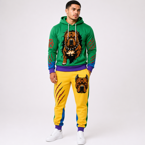 Mens Winter Jogger Suit Thick Hoodie And <b>Pants</b> Set Designed For Cold Climate Outdoor Activity Wear - Product Image 1