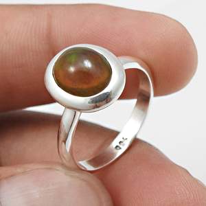 Exquisite Natural Oval Cut Black <b>Opal</b> Gemstone <b>Ring</b> Made From 925 Sterling Silver Classic Bohemian Design Wholesale Jewelry - Product Image 4