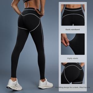 Ensembles de yoga populaires européens et américains pour femmes : Pantalon de yoga respirant taille mi-haute et débardeur de sport, tenue de fitness 2 pièces écologique - Product Image 1