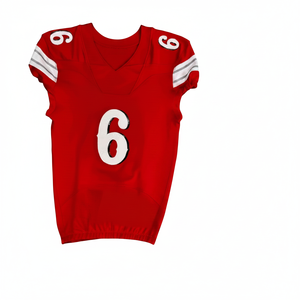 Maillot de football américain pour adultes de haute qualité, uniformes d'entraînement à manches courtes, 100% polyester respirant, col en V - Product Image 2