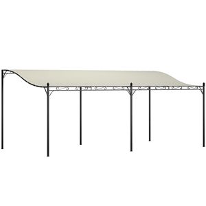 Pergola da Esterno 3x6m Bianco Crema con Tettoia in Metallo e Fori di Drenaggio per Villa, Cortile, Parco, Giardino - Product Image 1