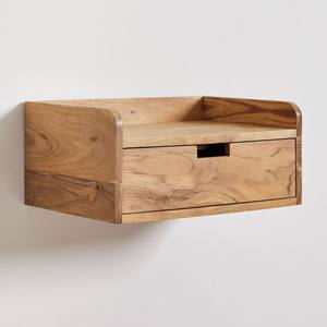 Mesita de noche flotante rectangular Vandana Nova Flux de 45x30 cm en madera de acacia de Narbonne - Product Image 3