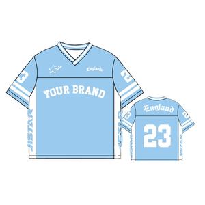 Maillot de football américain unisexe confortable et respirant 100 % polyester, personnalisable avec le nom de l'équipe, séchage rapide, antibactérien, demi-maillot - Product Image 1