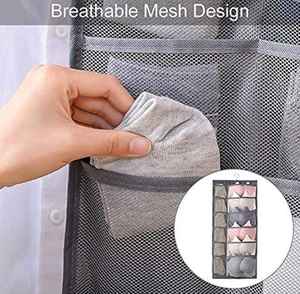 Organisateur de vêtements double face en nylon marron, capacité de rangement 2 kg, sacs organisateurs de sous-vêtements avec cintre, sac grande capacité - Product Image 4