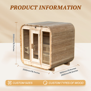 Sauna tipo cápsula para estaciones de esquí, de cedro rojo y pino termotratado, panorámica, con certificación ETL y <span class=keywords><strong>CSA</strong></span>, WiFi inteligente, 240V, DDP, para EE. UU. y Canadá, para inmersión en agua fría - Product Image 3