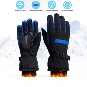 Gants de ski d'hiver en cuir, rechargeables, imperméables, coupe-vent, antidérapants, chauffants pour le snowboard et la randonnée - Product Image 2