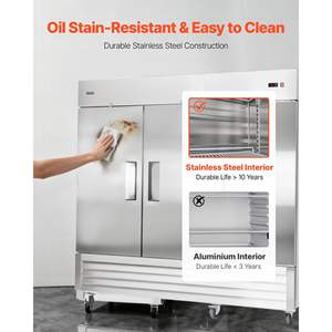85\"W Commercial <b>Kitchen</b> Upright Refrigerator 69 Cu.Ft <b>Stainless</b> <b>Steel</b> Three Auto-Defrost Doors 12 Adjustable <b>Shelves</b> 32-50F - Product Image 6