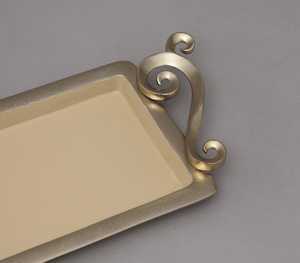 Plateau décoratif rectangulaire en fer forgé texturé, avec poignée légère, pour la maison moderne, les mariages, Diwali, Bar Mitzvah – Créez de l'espace au style - Product Image 4