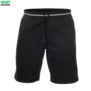 Men's <b>Black</b> Cotton Knitted Shorts Solid Casual Breathable Summer Wear - Product Image 4