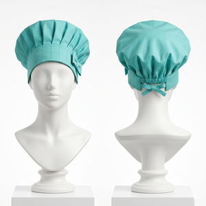 Women Chef Cap 200 GSM Premium Poly Cotton Aqua Blue Adjustable Elastic Back Culinary Hat Custom Embroidery Print Logo - Product Image 1
