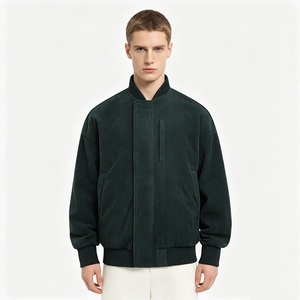 Veste coupe-vent légère à fermeture éclair intégrale personnalisée - Blouson bomber en coton pour homme sur mesure - Product Image 1