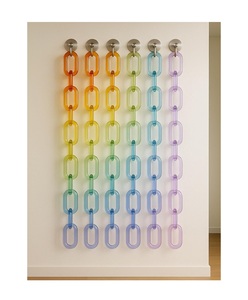 Resin <b>Art</b> Geometric Wall Hanging Design Blue Multicolor Round Chain Wall <b>Art</b> Hanging Modern Rustic Design - Product Image 4